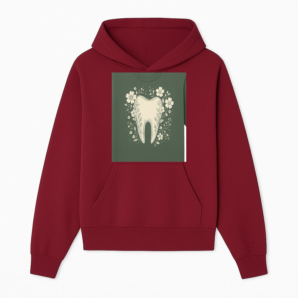 Floral Tooth Graphic Tee | Cute Dental Art Shirt | Nature-Inspired Design | Dentist Gift | Eco-Friendly Fashion - Hoodie 1758250105571.jpg