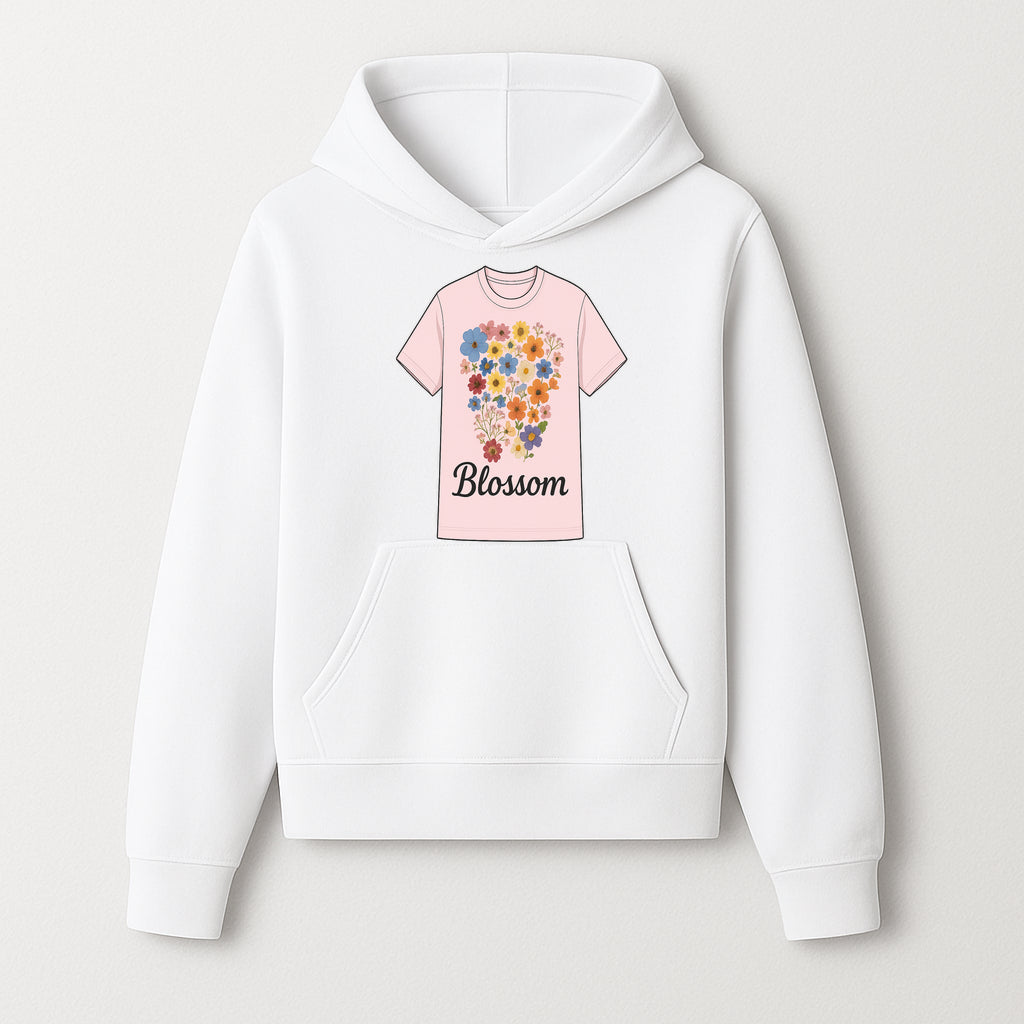 Floral Blossom Graphic Tee - Vintage Style Pastel Pink T-Shirt with Colorful Flower Design for Fashionable Spring Outfits - Hoodie 1758250105623.jpg