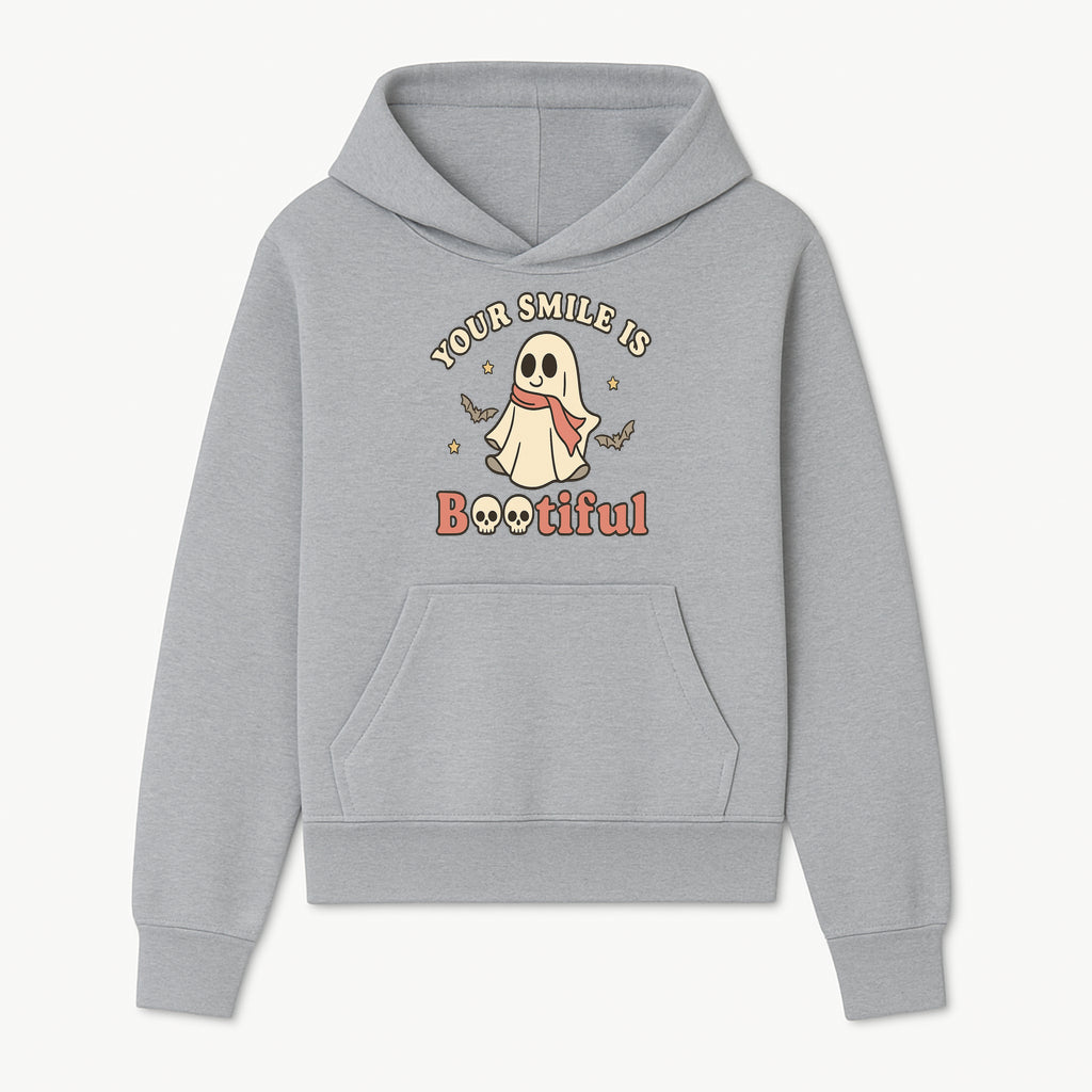 Cute Ghost Your Smile is Bootiful Halloween Design T-Shirt, Spooky Graphic Tee for Kids and Adults, Fun Autumn Apparel - Hoodie 1758250106000.jpg