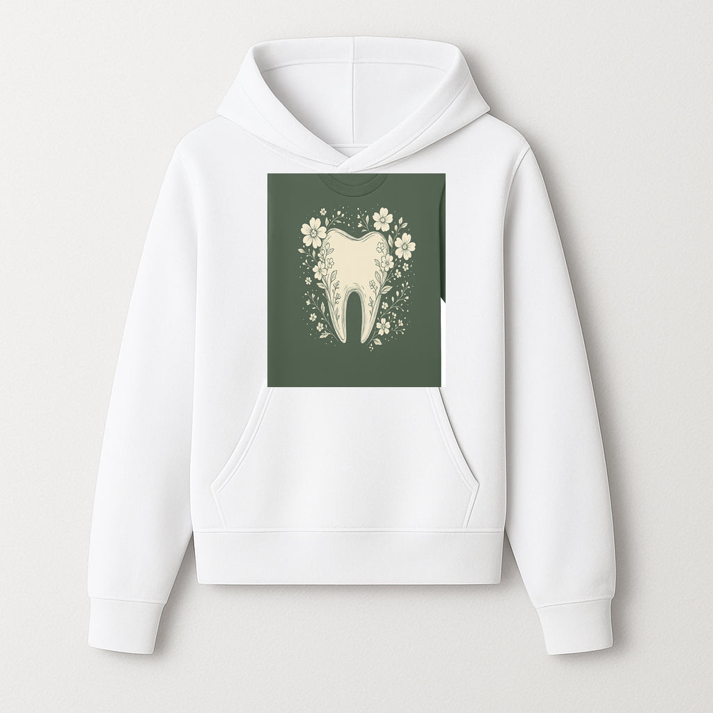 Floral Tooth Graphic Tee | Cute Dental Art Shirt | Nature-Inspired Design | Dentist Gift | Eco-Friendly Fashion - Hoodie 1758250106181.jpg