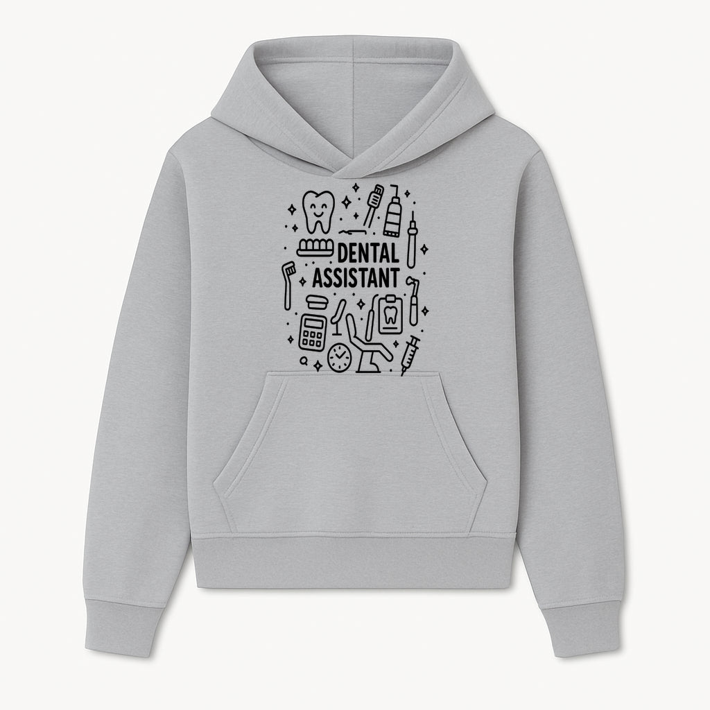 Dental Assistant Graphic Design Print - Tooth, Tools, and Equipment Theme for Dentists and Dental Professionals - Hoodie 1758250106469.jpg