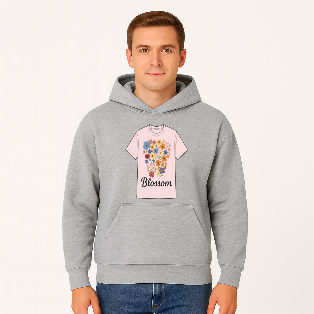 Floral Blossom Graphic Tee - Vintage Style Pastel Pink T-Shirt with Colorful Flower Design for Fashionable Spring Outfits - Hoodie 1758250106785.jpg