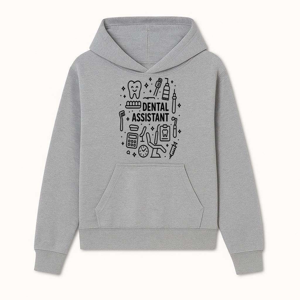 Dental Assistant Graphic Design Print - Tooth, Tools, and Equipment Theme for Dentists and Dental Professionals - Hoodie 1758250107015.jpg