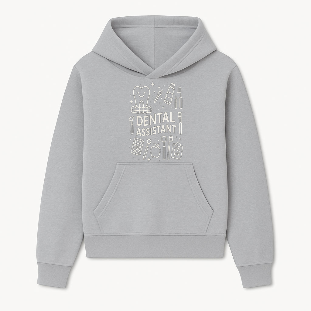 Dental Assistant Graphic Tee - Cute Tooth, Tools & Calculator Design, Perfect Gift for Dental Professionals & Students - Hoodie 1758250107060.jpg