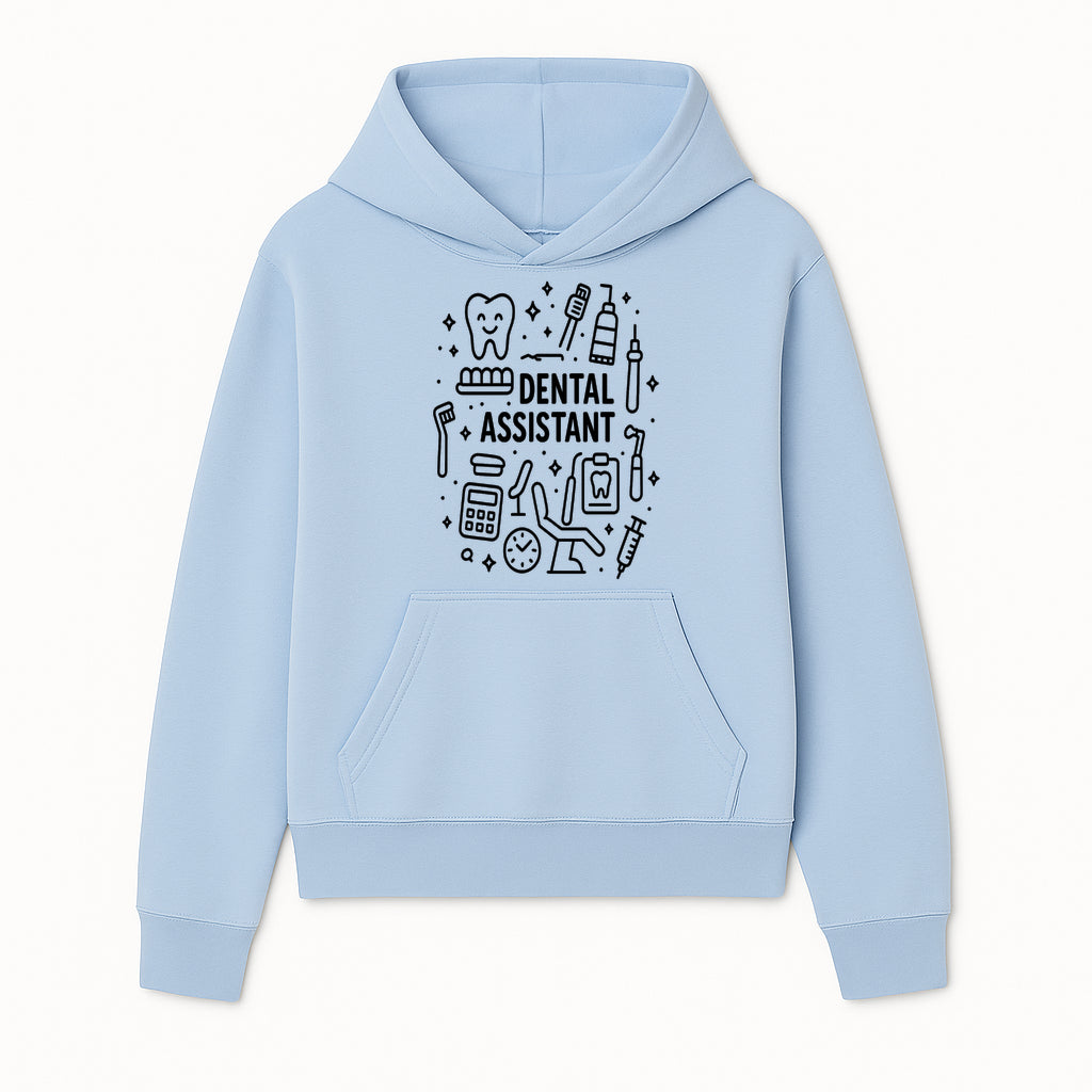Dental Assistant Graphic Design Print - Tooth, Tools, and Equipment Theme for Dentists and Dental Professionals - Hoodie 1758250107186.jpg