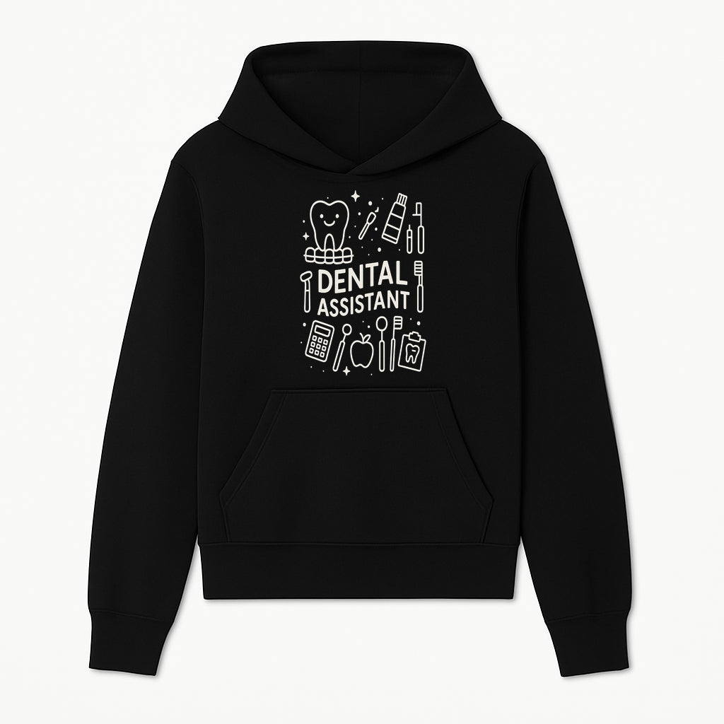 Dental Assistant Graphic Tee - Cute Tooth, Tools & Calculator Design, Perfect Gift for Dental Professionals & Students - Hoodie 1758250107193.jpg