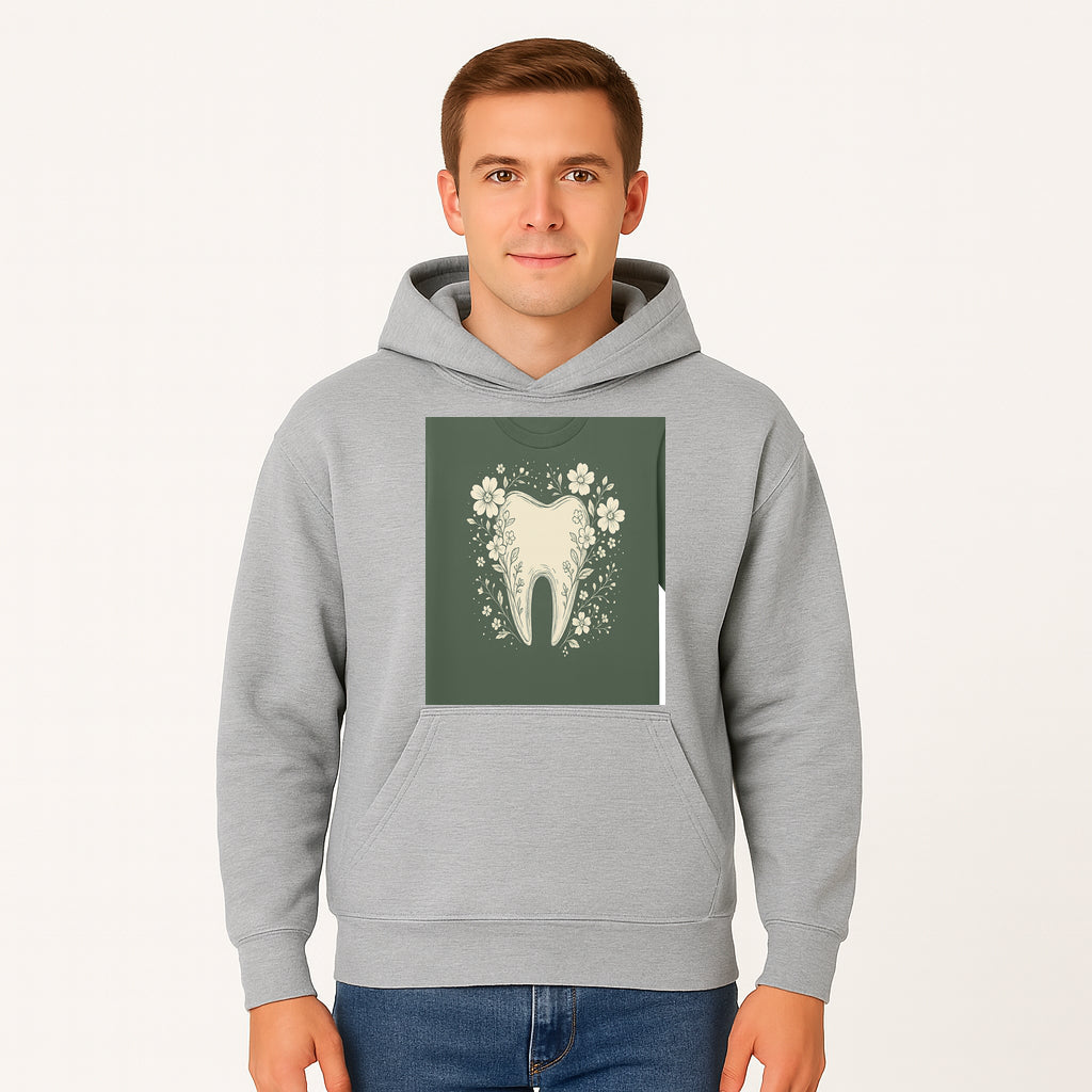 Floral Tooth Graphic Tee | Cute Dental Art Shirt | Nature-Inspired Design | Dentist Gift | Eco-Friendly Fashion - Hoodie 1758250107353.jpg