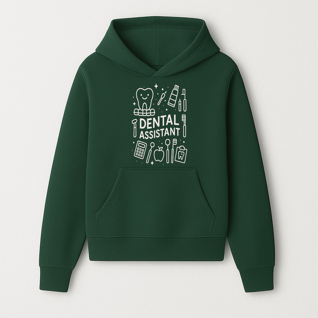 Dental Assistant Graphic Tee - Cute Tooth, Tools & Calculator Design, Perfect Gift for Dental Professionals & Students - Hoodie 1758250107443.jpg