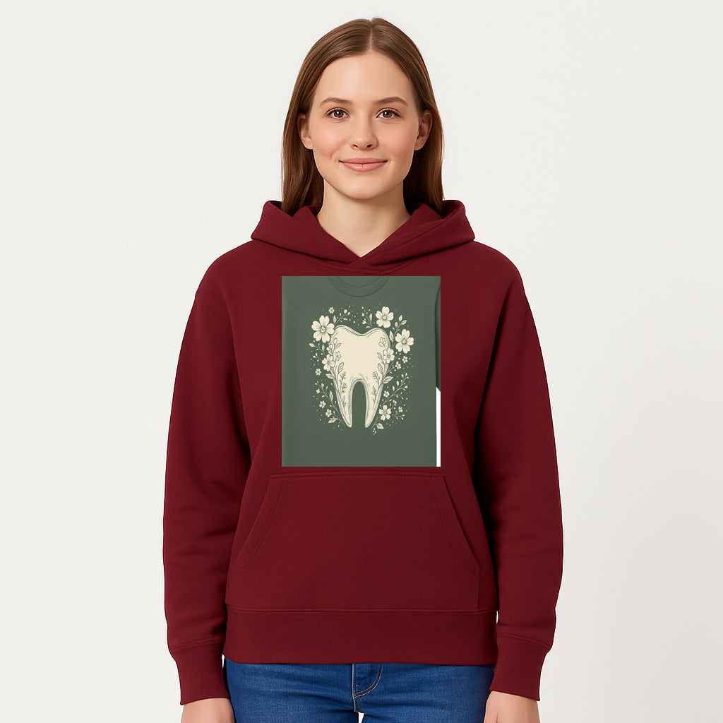 Floral Tooth Graphic Tee | Cute Dental Art Shirt | Nature-Inspired Design | Dentist Gift | Eco-Friendly Fashion - Hoodie 1758250107492.jpg