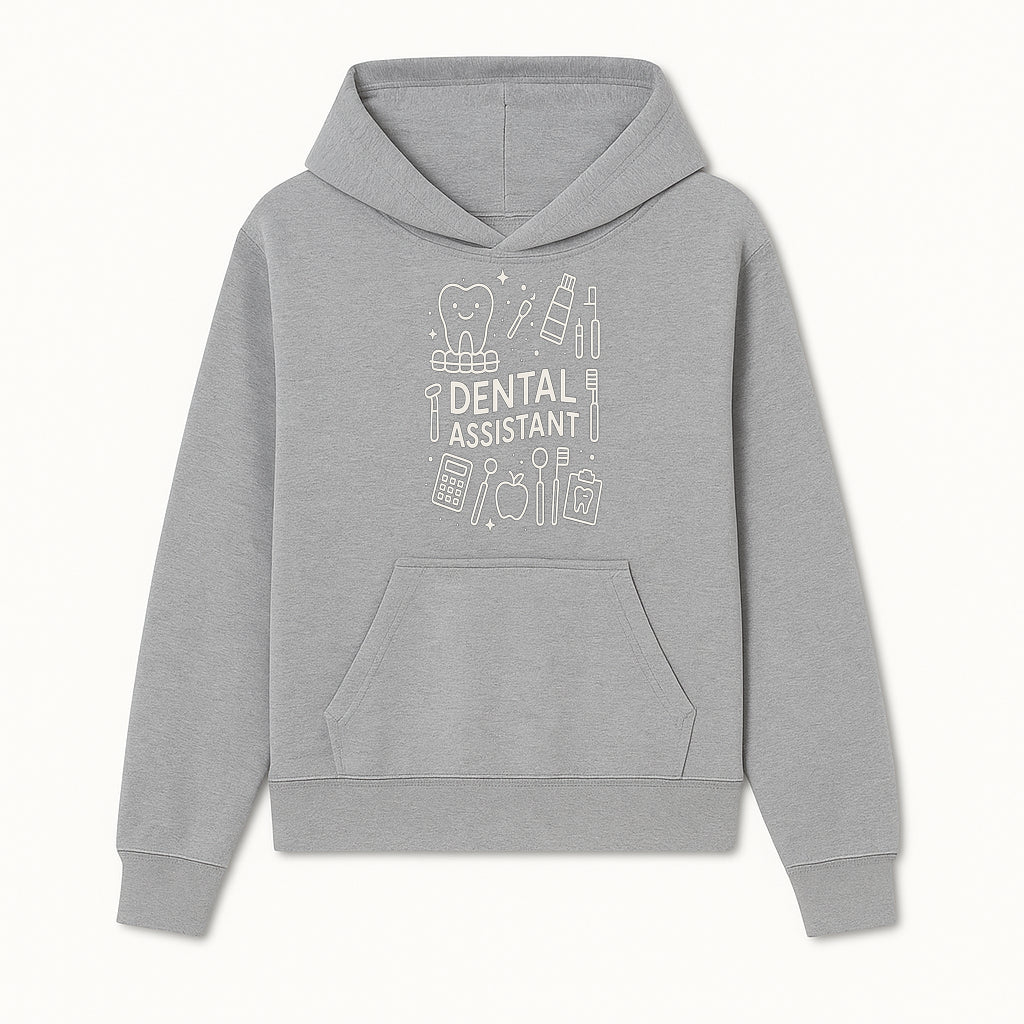 Dental Assistant Graphic Tee - Cute Tooth, Tools & Calculator Design, Perfect Gift for Dental Professionals & Students - Hoodie 1758250107576.jpg