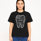 Dental Hygiene and Care Graphic Art Print - Tooth Icon with Swish, Brush, Floss, Crown, Smile Themes for Kids & Adults - T-shirt 1758250107587.jpg