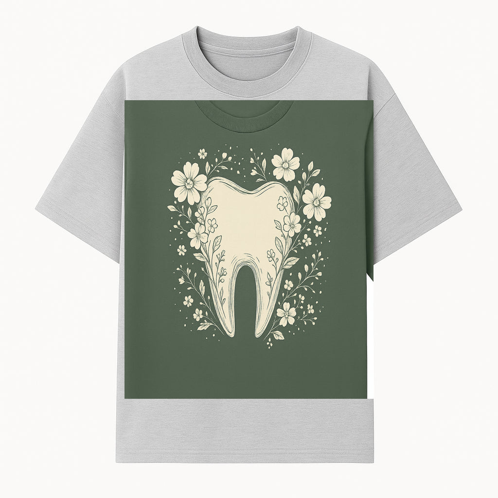 Floral Tooth Graphic Tee | Cute Dental Art Shirt | Nature-Inspired Design | Dentist Gift | Eco-Friendly Fashion - T-shirt 1758250107638.jpg