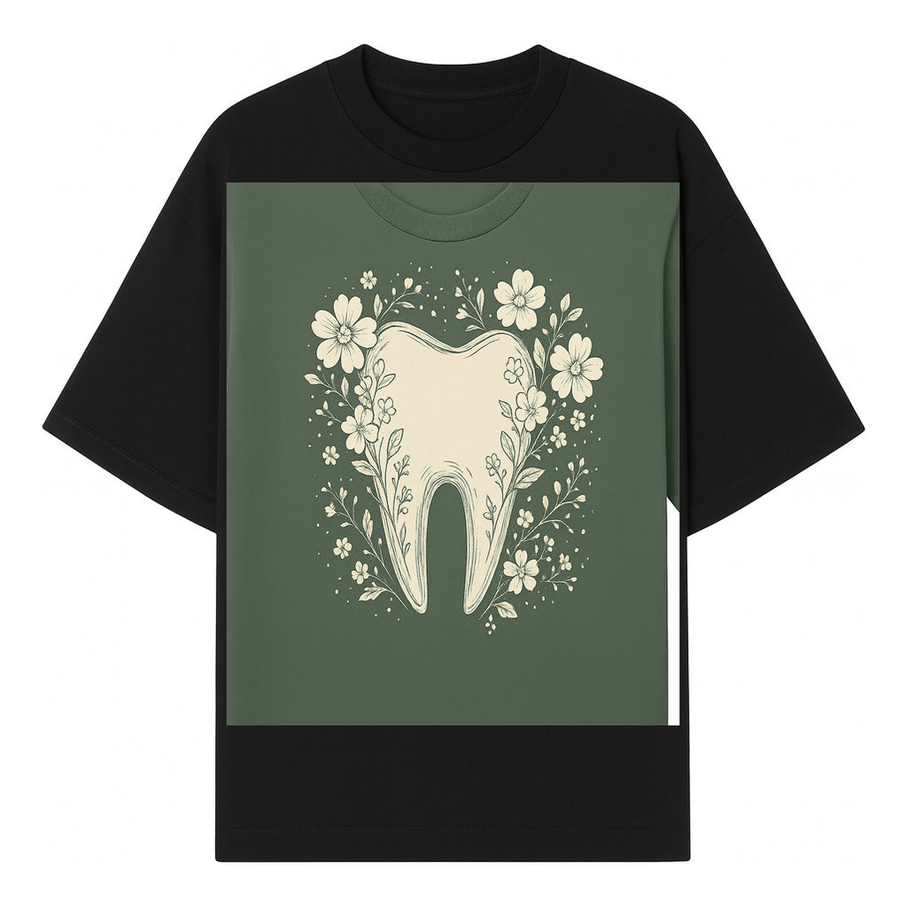Floral Tooth Graphic Tee | Cute Dental Art Shirt | Nature-Inspired Design | Dentist Gift | Eco-Friendly Fashion - T-shirt 1758250107810.jpg