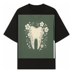 Floral Tooth Graphic Tee | Cute Dental Art Shirt | Nature-Inspired Design | Dentist Gift | Eco-Friendly Fashion - T-shirt 1758250107810.jpg