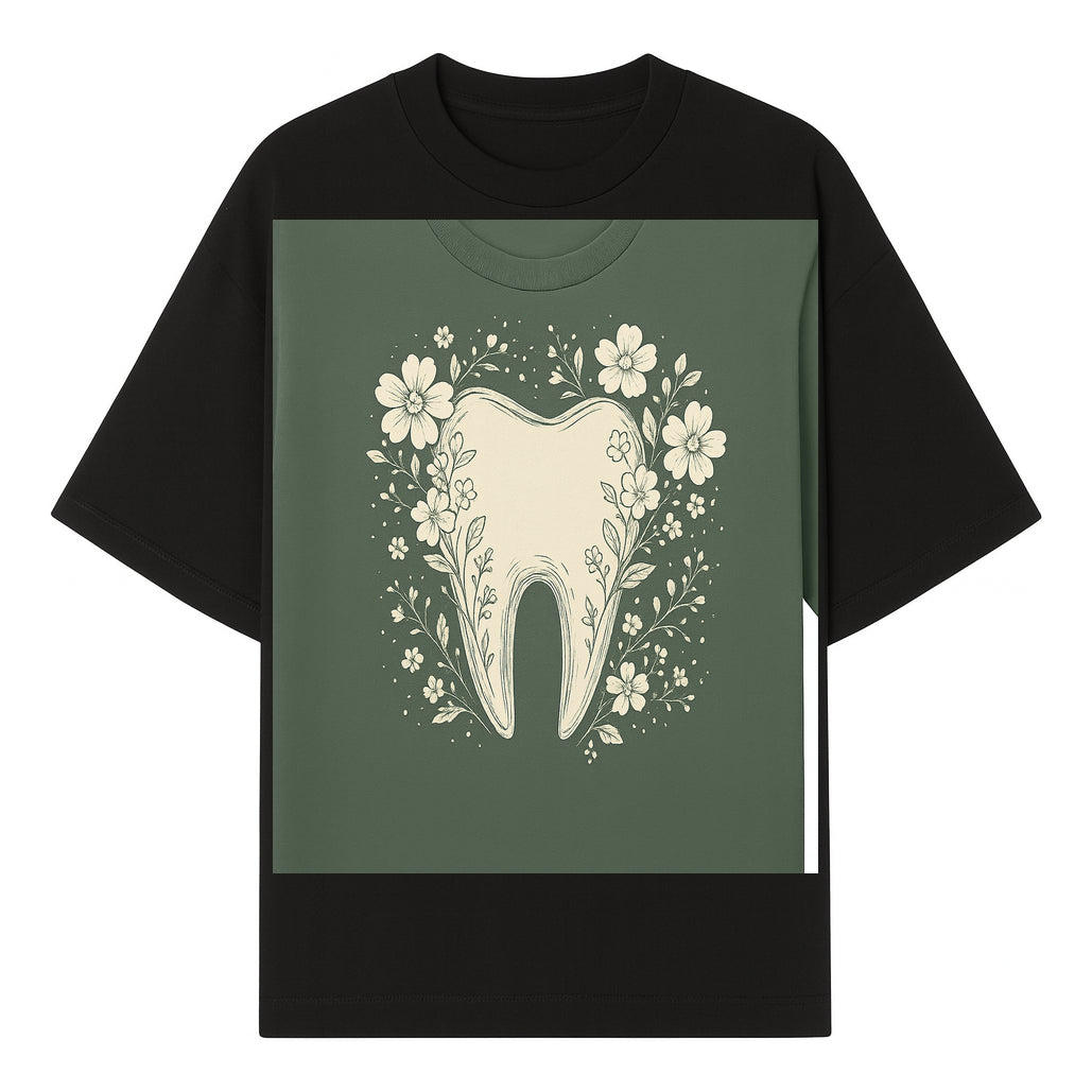 Floral Tooth Graphic Tee | Cute Dental Art Shirt | Nature-Inspired Design | Dentist Gift | Eco-Friendly Fashion - T-shirt 1758250107810.jpg