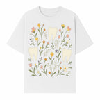 Floral Tooth Pattern Art Print | Cute Dental Decor | Tooth Fairy Nursery Wall Art | Spring Flower Design for Kids Room Decor - T-shirt 1758250107860.jpg