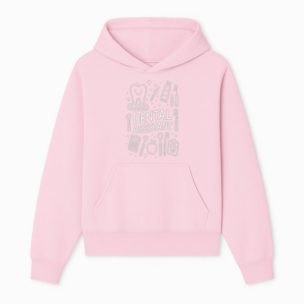 Dental Assistant Graphic Tee - Cute Tooth, Tools & Calculator Design, Perfect Gift for Dental Professionals & Students - Hoodie 1758250107874.jpg