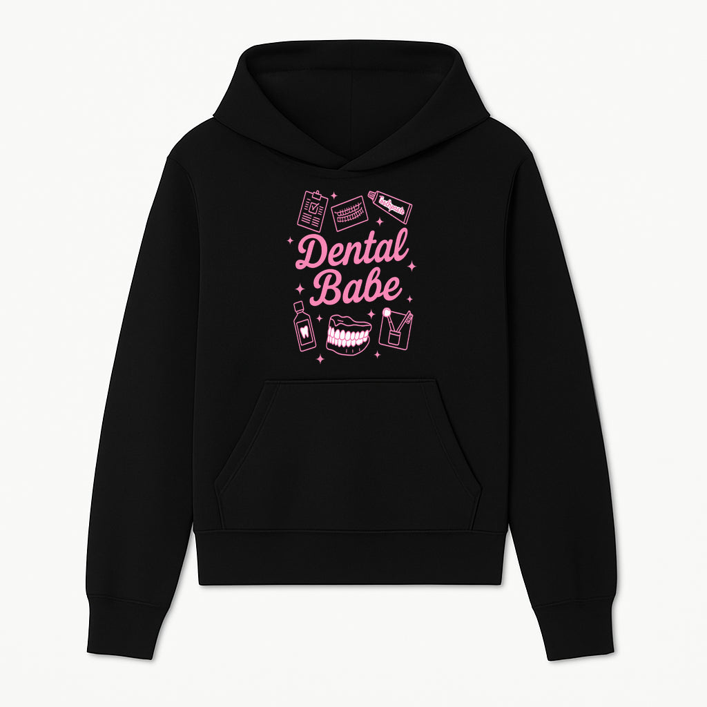 Dental Babe Neon Sign - Cute Dental Care Decor, Toothbrush, Toothpaste, Smile Art, Girly Dentist Gift, Fun Wall Art for Office or Home - Hoodie 1758250108027.jpg