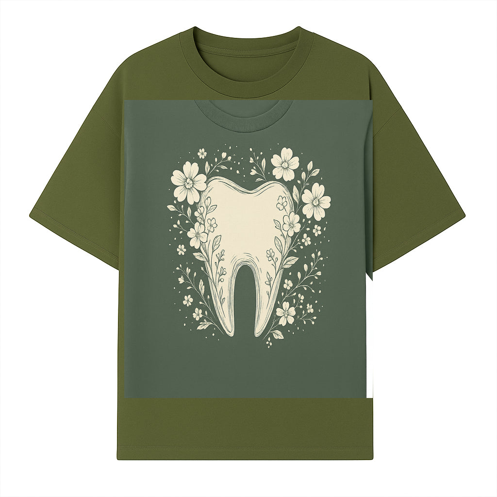 Floral Tooth Graphic Tee | Cute Dental Art Shirt | Nature-Inspired Design | Dentist Gift | Eco-Friendly Fashion - T-shirt 1758250108087.jpg