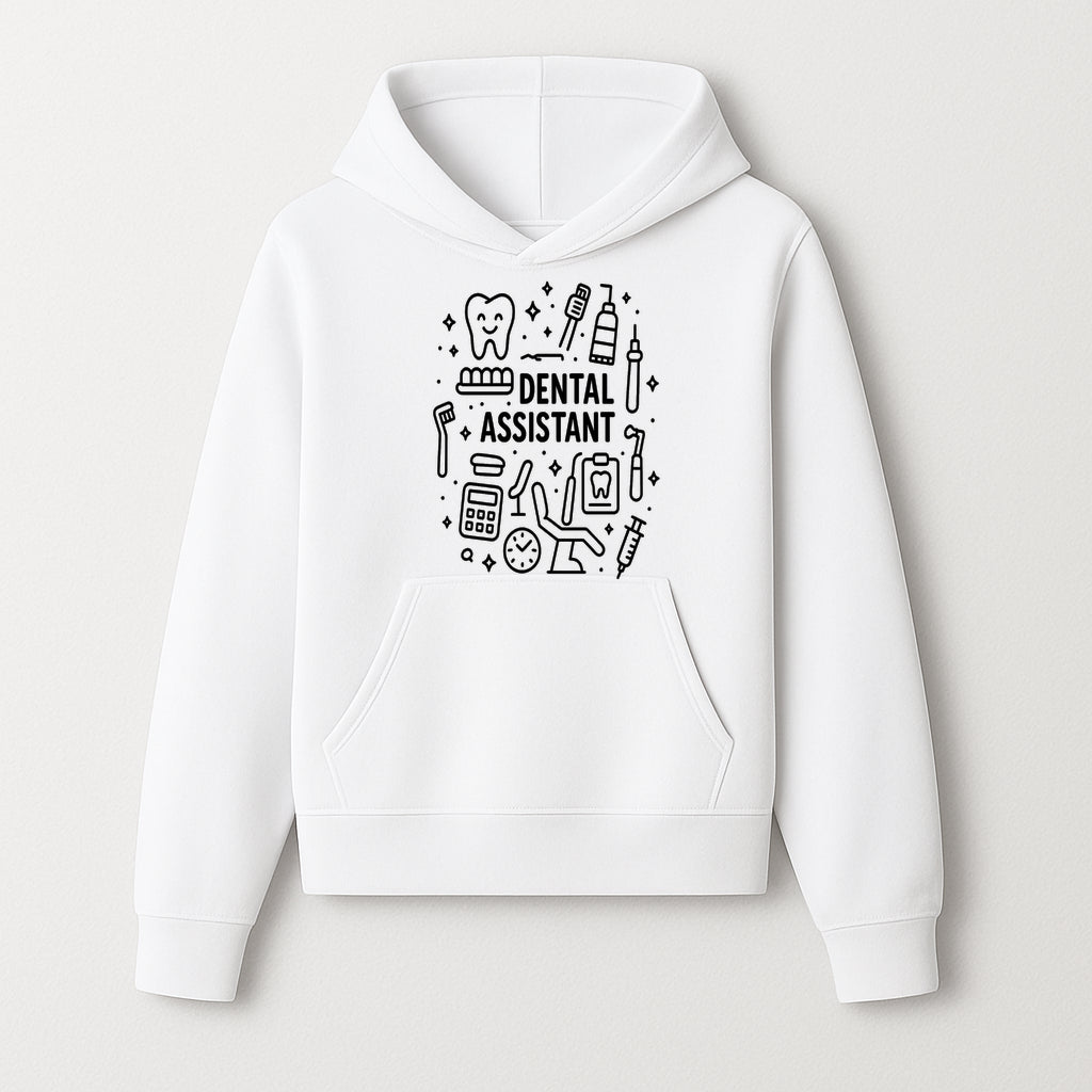 Dental Assistant Graphic Design Print - Tooth, Tools, and Equipment Theme for Dentists and Dental Professionals - Hoodie 1758250108168.jpg