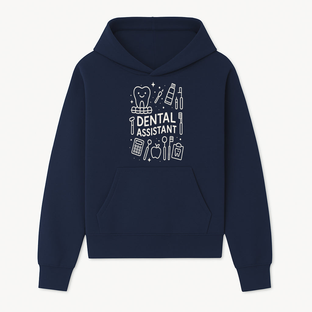 Dental Assistant Graphic Tee - Cute Tooth, Tools & Calculator Design, Perfect Gift for Dental Professionals & Students - Hoodie 1758250108245.jpg