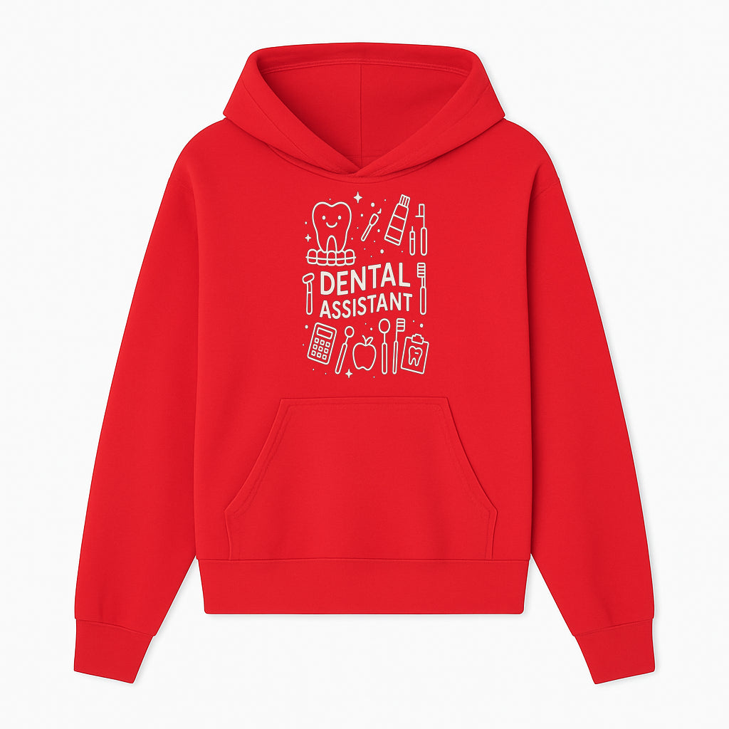 Dental Assistant Graphic Tee - Cute Tooth, Tools & Calculator Design, Perfect Gift for Dental Professionals & Students - Hoodie 1758250108383.jpg