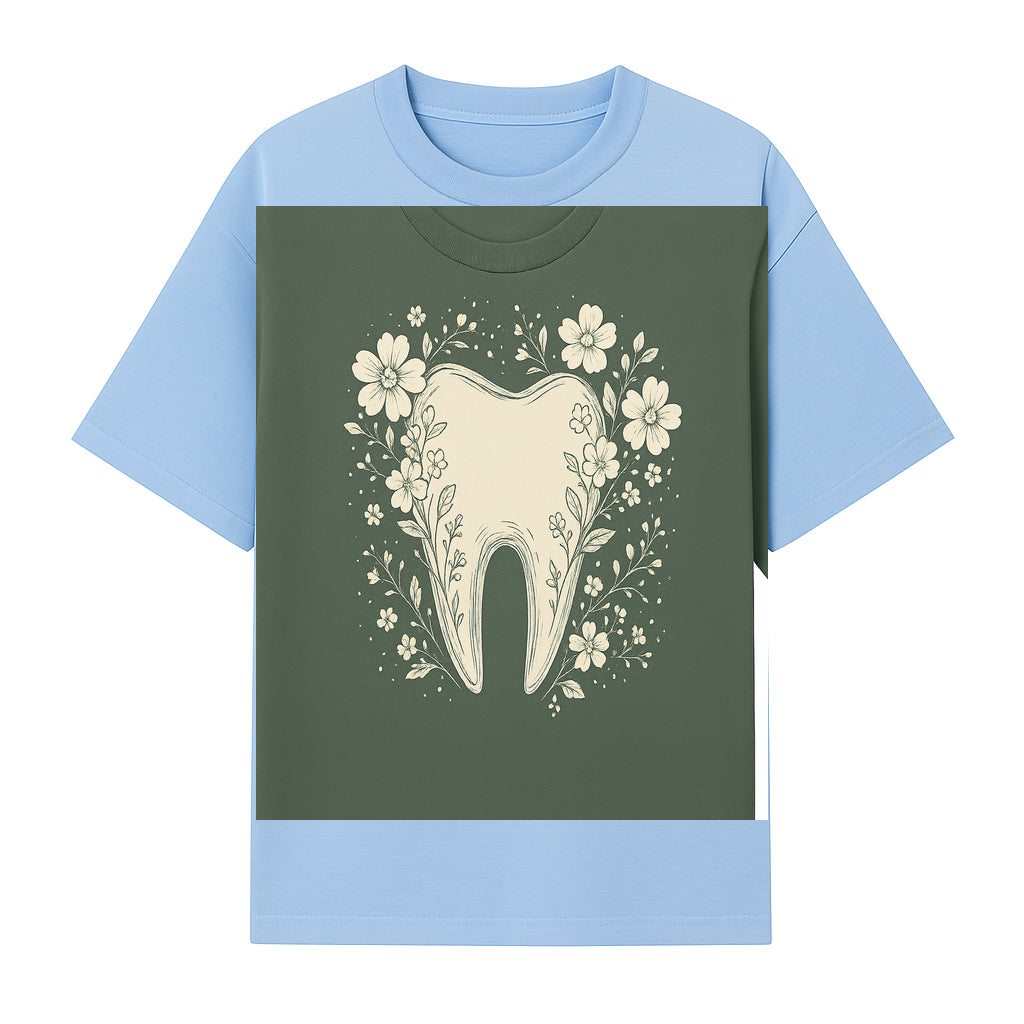 Floral Tooth Graphic Tee | Cute Dental Art Shirt | Nature-Inspired Design | Dentist Gift | Eco-Friendly Fashion - T-shirt 1758250108413.jpg
