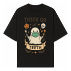 Trick or Teeth Ghost Halloween T-Shirt | Cute Spooky Design | Pumpkin & Skull Graphics | Perfect for Kids and Adults - T-shirt 1758250108463.jpg