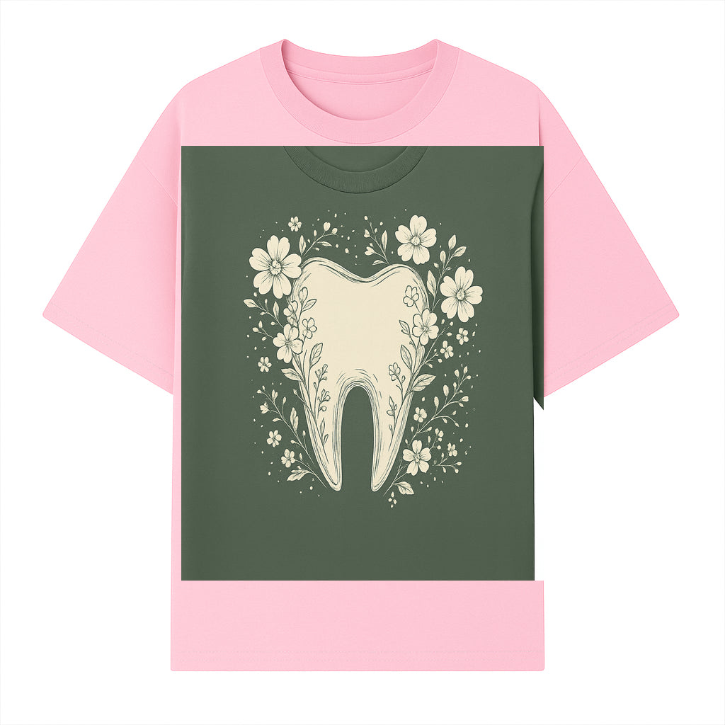 Floral Tooth Graphic Tee | Cute Dental Art Shirt | Nature-Inspired Design | Dentist Gift | Eco-Friendly Fashion - T-shirt 1758250108571.jpg