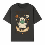 Trick or Teeth Ghost Halloween T-Shirt | Cute Spooky Design | Pumpkin & Skull Graphics | Perfect for Kids and Adults - T-shirt 1758250108604.jpg
