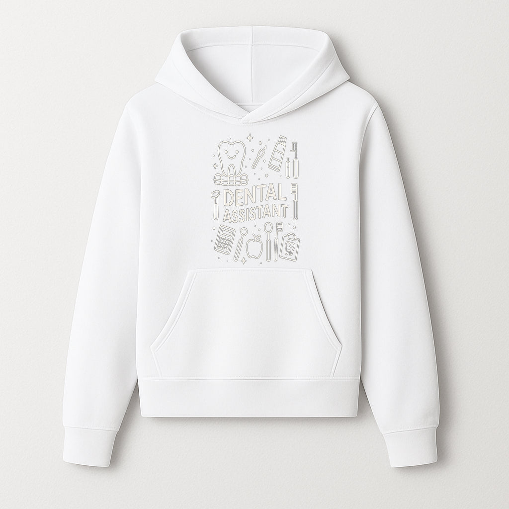 Dental Assistant Graphic Tee - Cute Tooth, Tools & Calculator Design, Perfect Gift for Dental Professionals & Students - Hoodie 1758250108655.jpg