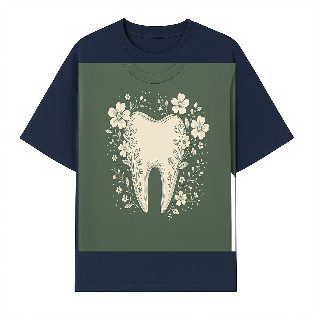 Floral Tooth Graphic Tee | Cute Dental Art Shirt | Nature-Inspired Design | Dentist Gift | Eco-Friendly Fashion - T-shirt 1758250108891.jpg