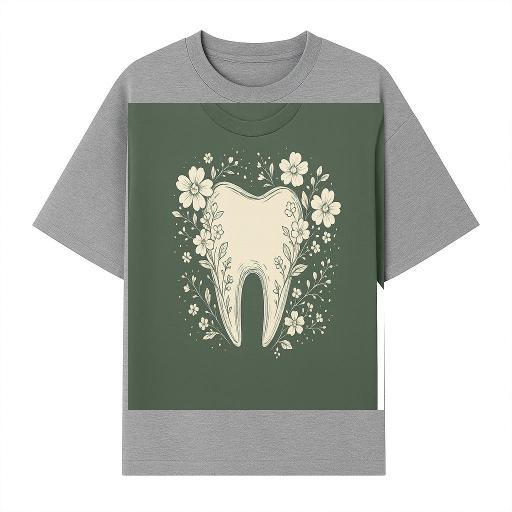 Floral Tooth Graphic Tee | Cute Dental Art Shirt | Nature-Inspired Design | Dentist Gift | Eco-Friendly Fashion - T-shirt 1758250109214.jpg