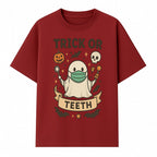 Trick or Teeth Ghost Halloween T-Shirt | Cute Spooky Design | Pumpkin & Skull Graphics | Perfect for Kids and Adults - T-shirt 1758250109295.jpg