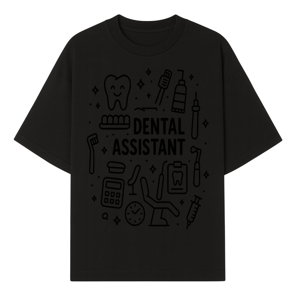 Dental Assistant Graphic Design Print - Tooth, Tools, and Equipment Theme for Dentists and Dental Professionals - T-shirt 1758250109780.jpg