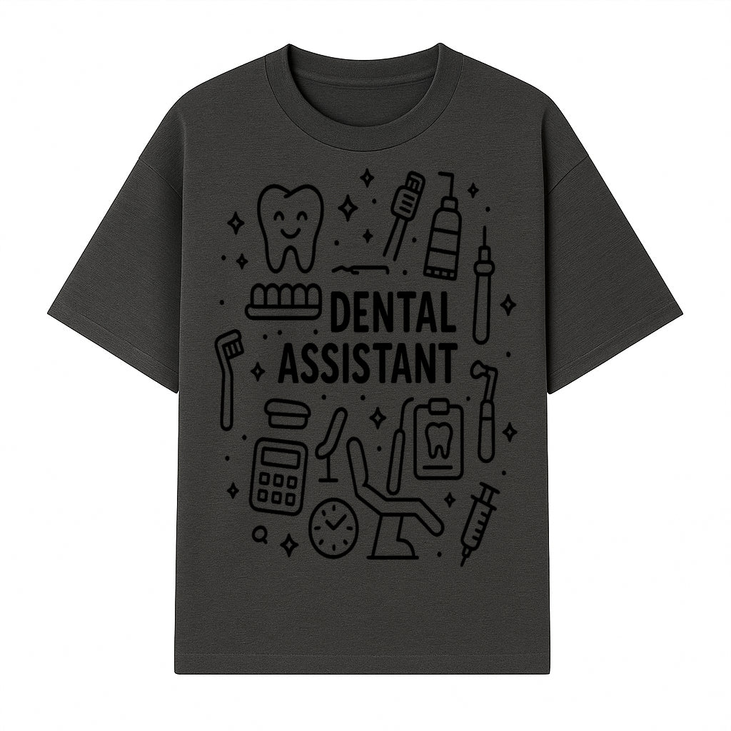 Dental Assistant Graphic Design Print - Tooth, Tools, and Equipment Theme for Dentists and Dental Professionals - T-shirt 1758250109924.jpg