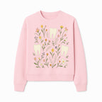 Floral Tooth Pattern Art Print | Cute Dental Decor | Tooth Fairy Nursery Wall Art | Spring Flower Design for Kids Room Decor - Sweatshirt 1758250110261.jpg