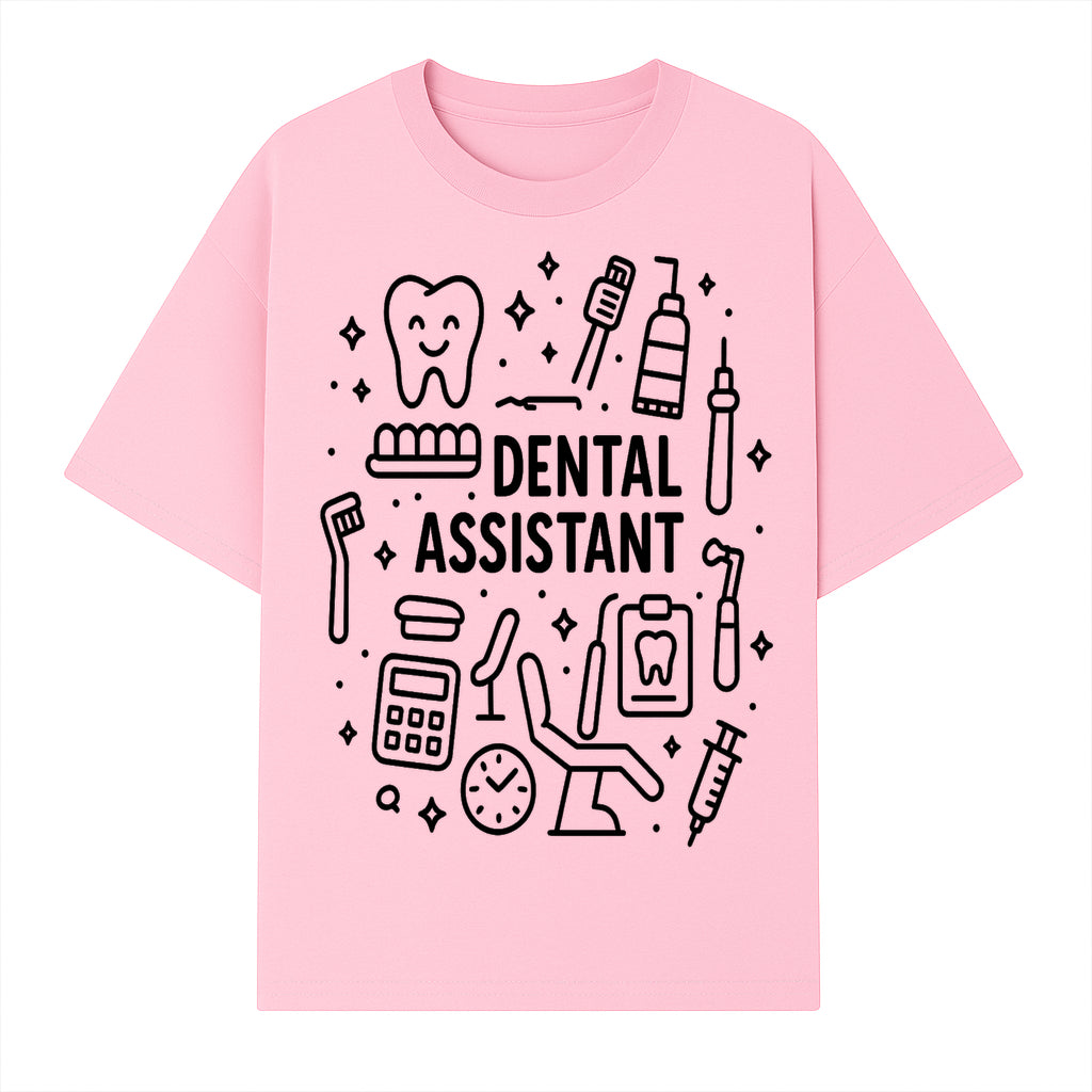 Dental Assistant Graphic Design Print - Tooth, Tools, and Equipment Theme for Dentists and Dental Professionals - T-shirt 1758250110517.jpg
