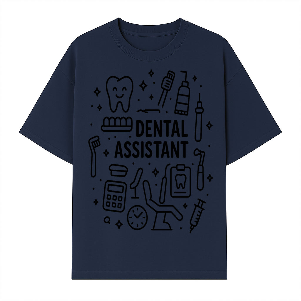 Dental Assistant Graphic Design Print - Tooth, Tools, and Equipment Theme for Dentists and Dental Professionals - T-shirt 1758250110806.jpg