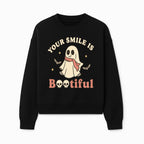 Cute Ghost Your Smile is Bootiful Halloween Design T-Shirt, Spooky Graphic Tee for Kids and Adults, Fun Autumn Apparel - Sweatshirt 1758250110844.jpg