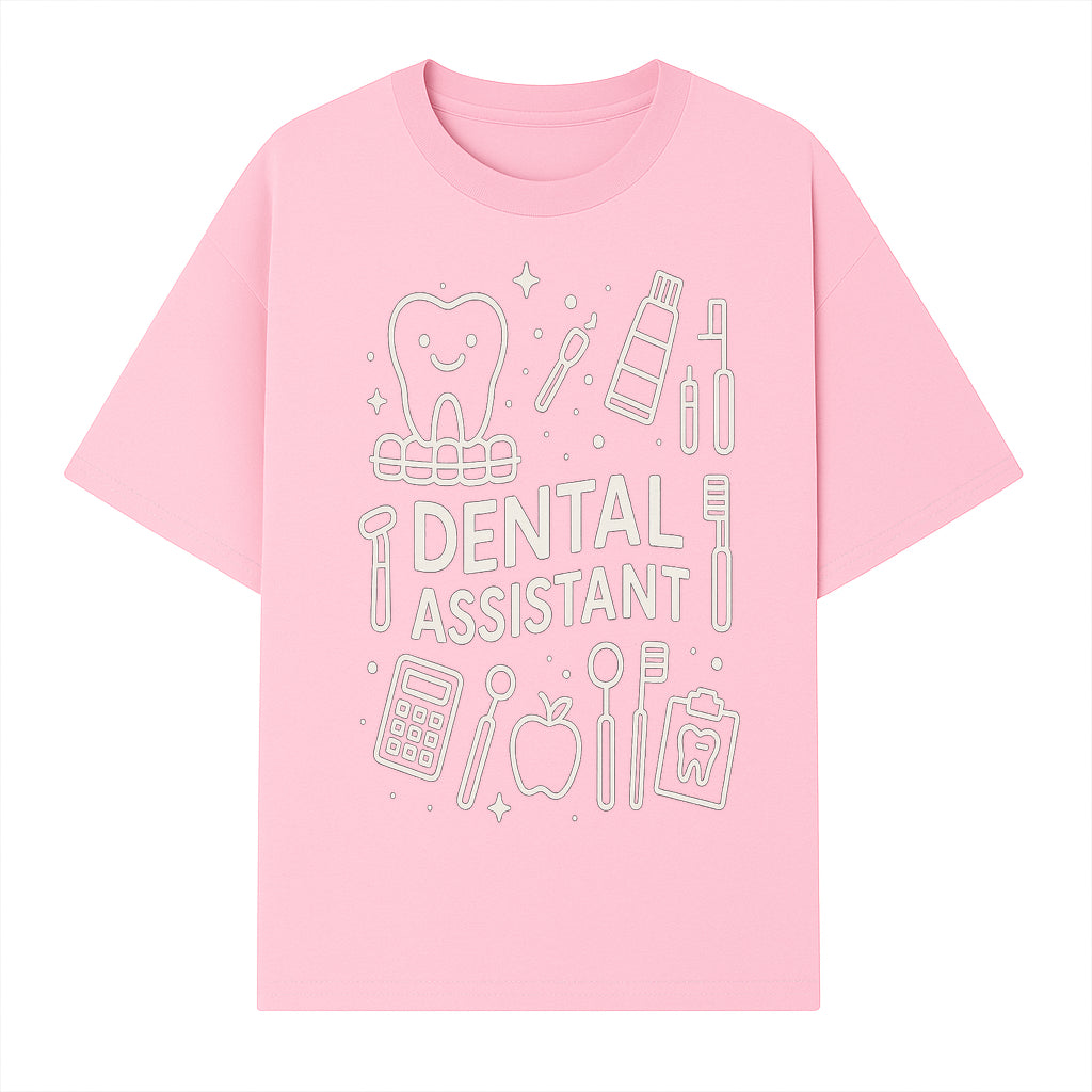 Dental Assistant Graphic Tee - Cute Tooth, Tools & Calculator Design, Perfect Gift for Dental Professionals & Students - T-shirt 1758250110939.jpg
