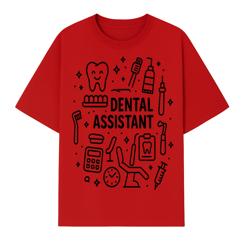 Dental Assistant Graphic Design Print - Tooth, Tools, and Equipment Theme for Dentists and Dental Professionals - T-shirt 1758250110956.jpg