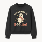 Cute Ghost Your Smile is Bootiful Halloween Design T-Shirt, Spooky Graphic Tee for Kids and Adults, Fun Autumn Apparel - Sweatshirt 1758250110990.jpg