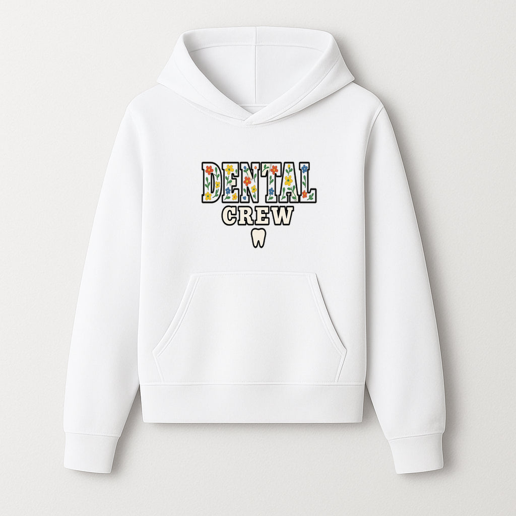 Dental Crew Floral Design Sticker - Cute Dentist Team D cor, Tooth Graphic, Fun Dental Office Accessory, Gift for Dental Professionals - Hoodie 1758250110999.jpg
