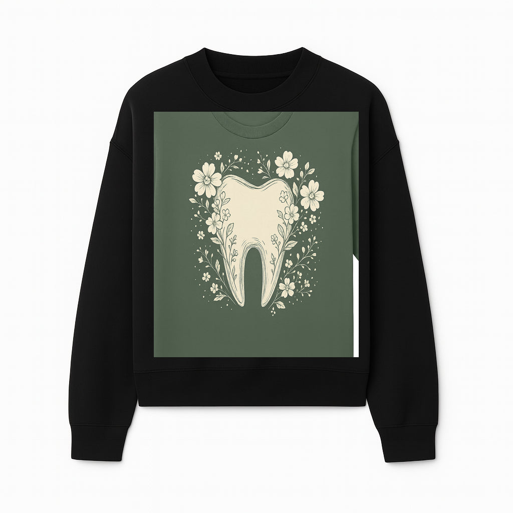 Floral Tooth Graphic Tee | Cute Dental Art Shirt | Nature-Inspired Design | Dentist Gift | Eco-Friendly Fashion - Sweatshirt 1758250111020.jpg