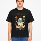 Trick or Teeth Ghost Halloween T-Shirt | Cute Spooky Design | Pumpkin & Skull Graphics | Perfect for Kids and Adults - T-shirt 1758250111033.jpg