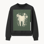 Floral Tooth Graphic Tee | Cute Dental Art Shirt | Nature-Inspired Design | Dentist Gift | Eco-Friendly Fashion - Sweatshirt 1758250111161.jpg
