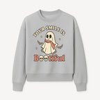 Cute Ghost Your Smile is Bootiful Halloween Design T-Shirt, Spooky Graphic Tee for Kids and Adults, Fun Autumn Apparel - Sweatshirt 1758250111277.jpg