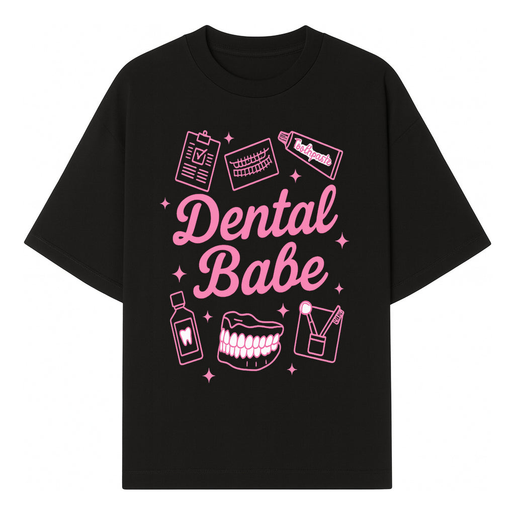 Dental Babe Neon Sign - Cute Dental Care Decor, Toothbrush, Toothpaste, Smile Art, Girly Dentist Gift, Fun Wall Art for Office or Home - T-shirt 1758250111295.jpg
