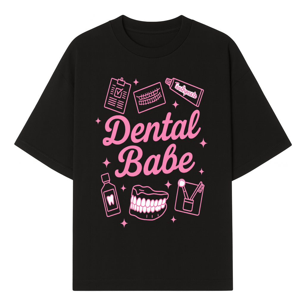 Dental Babe Neon Sign - Cute Dental Care Decor, Toothbrush, Toothpaste, Smile Art, Girly Dentist Gift, Fun Wall Art for Office or Home - T-shirt 1758250111295.jpg